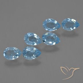Pedras preciosas de Topázio Azul Suíço natural de 3.21 ct, Formato de pêra, VS