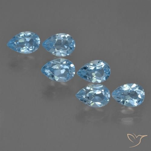 3.44ctw Natural Azul Suíço Topázio, Formato de pêra, VS