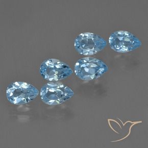 Pedras preciosas de Topázio Azul Suíço natural de 3.44 ct, Formato de pêra, VS