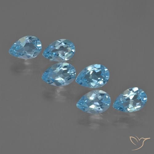3.02ctw Natural Azul Suíço Topázio, Formato de pêra, VS