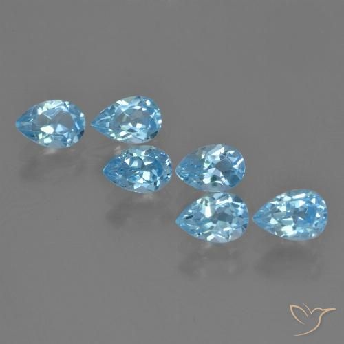 3.68ctw Natural Azul Suíço Topázio, Formato de pêra, VS