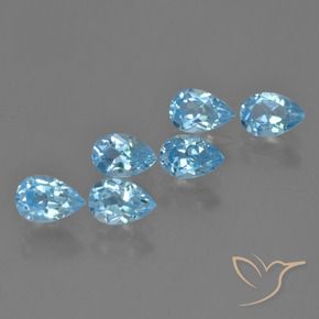 Pedras preciosas de Topázio Azul Suíço natural de 3.68 ct, Formato de pêra, VS