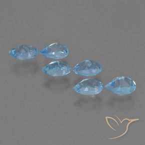 Pedras preciosas de Topázio Azul Suíço natural de 3.68 ct, Formato de pêra, VS