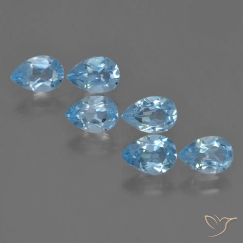 3.16ctw Natural Azul Suíço Topázio, Formato de pêra, VS