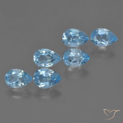 Pedras preciosas de Topázio Azul Suíço natural de 3.16 ct, Formato de pêra, VS