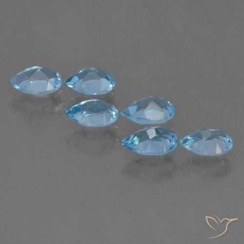 Pedras preciosas de Topázio Azul Suíço natural de 3.16 ct, Formato de pêra, VS