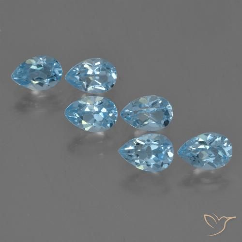 3.38ctw Natural Azul Suíço Topázio, Formato de pêra, VS