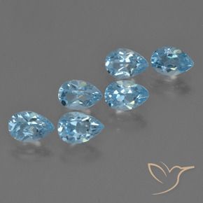 Pedras preciosas de Topázio Azul Suíço natural de 3.38 ct, Formato de pêra, VS