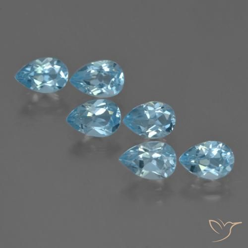 3.12ctw Natural Céu azul Topázio, Formato de pêra, VS