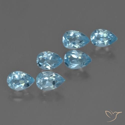 Pedras preciosas de Topázio Céu azul natural de 3.12 ct, Formato de pêra, VS
