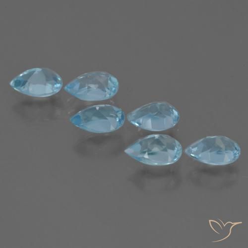 Pedras preciosas de Topázio Céu azul natural de 3.12 ct, Formato de pêra, VS