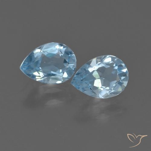 1.60ctw Natural Céu azul Topázio, Formato de pêra, VVS-VS