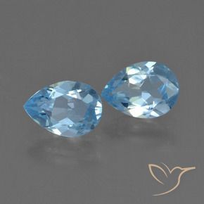 Pedras preciosas de Topázio Azul Suíço natural de 1.56 ct, Formato de pêra, VVS-VS
