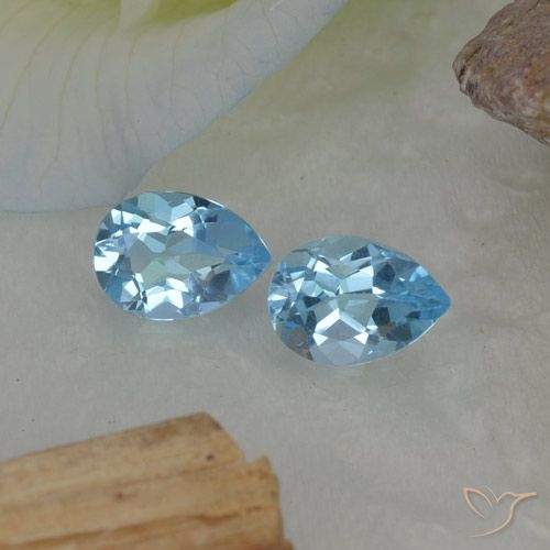 1.75ctw Natural Céu azul Topázio, Formato de pêra, VVS-VS