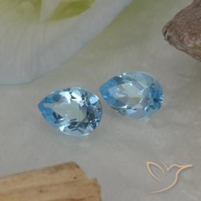 Pedras preciosas de Topázio Céu azul natural de 1.75 ct, Formato de pêra, VVS-VS