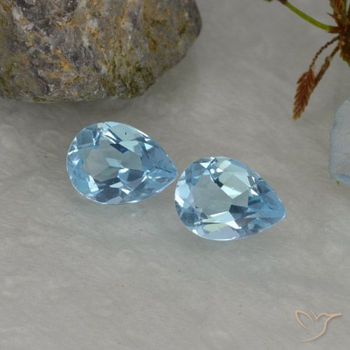 1.67ctw Natural Céu azul Topázio, Formato de pêra, VVS-VS