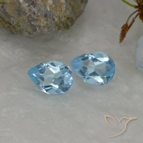 Pedras preciosas de Topázio Céu azul natural de 1.67 ct, Formato de pêra, VVS-VS