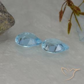 Pedras preciosas de Topázio Céu azul natural de 1.67 ct, Formato de pêra, VVS-VS
