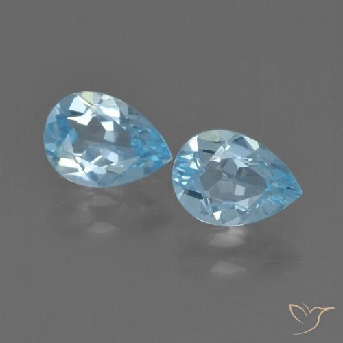 1.61ctw Natural Céu azul Topázio, Formato de pêra, VVS-VS