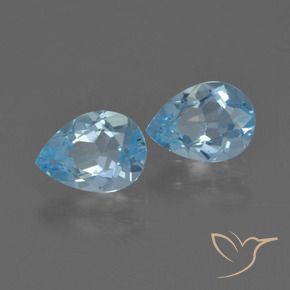 Pedras preciosas de Topázio Céu azul natural de 1.61 ct, Formato de pêra, VVS-VS