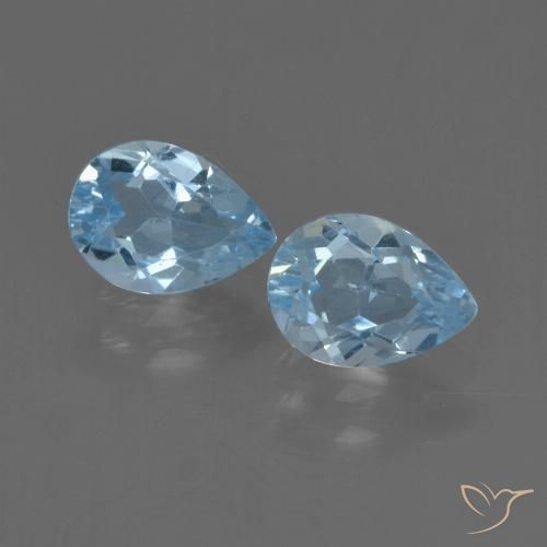 1.71ctw Natural Céu azul Topázio, Formato de pêra, VVS-VS