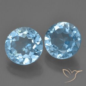 Pedras preciosas de Topázio Azul Suíço natural de 4.09 ct, Redondo, VVS-VS