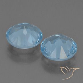 Pedras preciosas de Topázio Azul Suíço natural de 4.09 ct, Redondo, VVS-VS