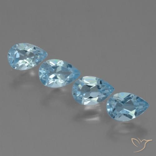 2.16ctw Natural Céu azul Topázio, Formato de pêra, VS