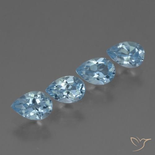 2.45ctw Natural Azul Suíço Topázio, Formato de pêra, VS