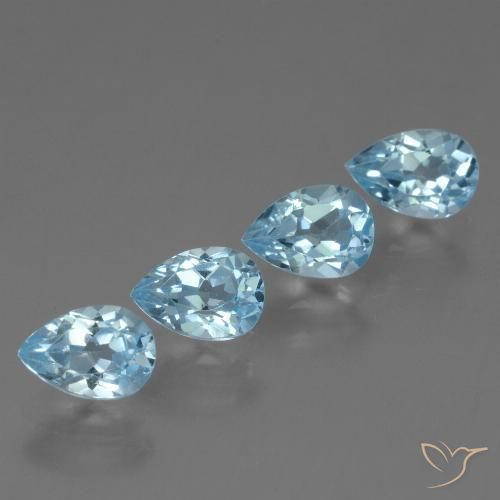 2.48ctw Natural Céu azul Topázio, Formato de pêra, VS
