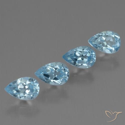 2.49ctw Natural Azul Suíço Topázio, Formato de pêra, VS
