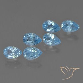 Pedras preciosas de Topázio Azul Suíço natural de 3.29 ct, Formato de pêra, VS
