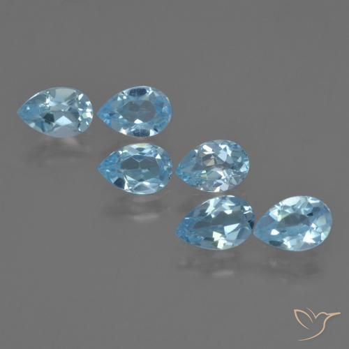 2.93ctw Natural Céu azul Topázio, Formato de pêra, VS