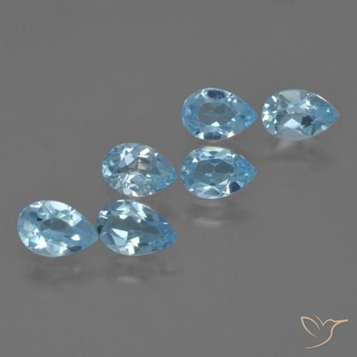 Pedras preciosas de Topázio Céu azul natural de 2.93 ct, Formato de pêra, VS