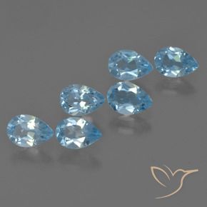 Pedras preciosas de Topázio Azul Suíço natural de 2.96 ct, Formato de pêra, VS