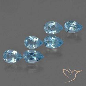 Pedras preciosas de Topázio Céu azul natural de 3.12 ct, Formato de pêra, VS