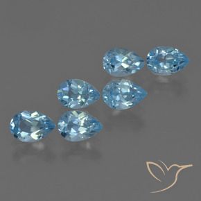 Pedras preciosas de Topázio Azul Suíço natural de 3.24 ct, Formato de pêra, VS