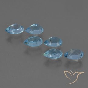 Pedras preciosas de Topázio Azul Suíço natural de 3.24 ct, Formato de pêra, VS