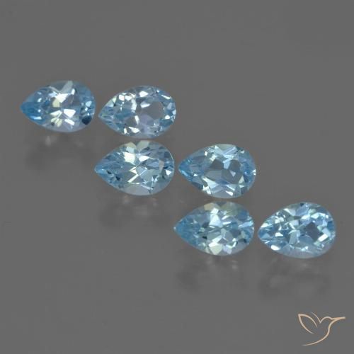 3.34ctw Natural Azul Suíço Topázio, Formato de pêra, VS