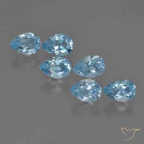 3.31ctw Natural Azul Suíço Topázio, Formato de pêra, VS