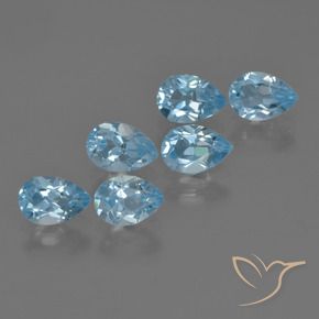 Pedras preciosas de Topázio Azul Suíço natural de 3.31 ct, Formato de pêra, VS