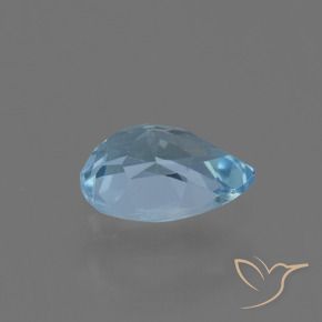 Topázio Azul Suíço Natural 0.81ct, Formato de pêra, VVS-VS