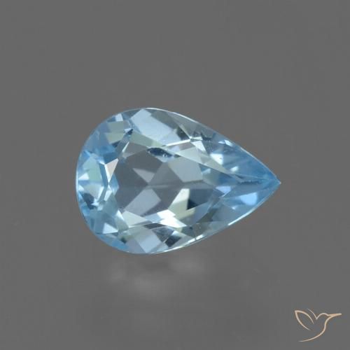 0.83ct Natural Céu azul Topázio, Formato de pêra, VVS-VS