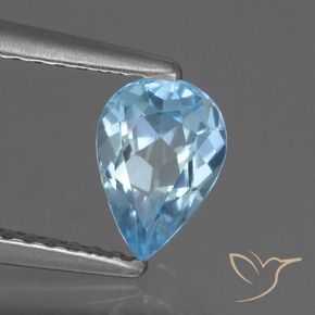 Topázio Céu azul Natural 0.83ct, Formato de pêra, VVS-VS