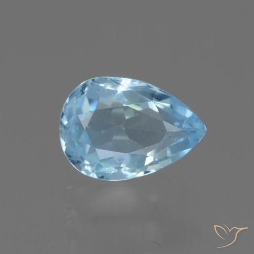 0.90ct Natural Céu azul Topázio, Formato de pêra, VS