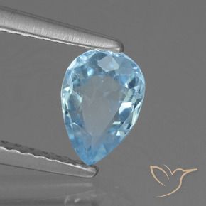 Topázio Céu azul Natural 0.90ct, Formato de pêra, VS