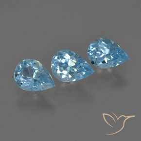 Pedras preciosas de Topázio Azul Suíço natural de 2.17 ct, Formato de pêra, VVS-VS
