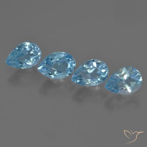 3.62ctw Natural Azul Suíço Topázio, Formato de pêra, VS