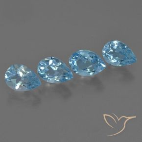 Pedras preciosas de Topázio Azul Suíço natural de 3.62 ct, Formato de pêra, VS