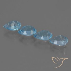 Pedras preciosas de Topázio Azul Suíço natural de 3.62 ct, Formato de pêra, VS